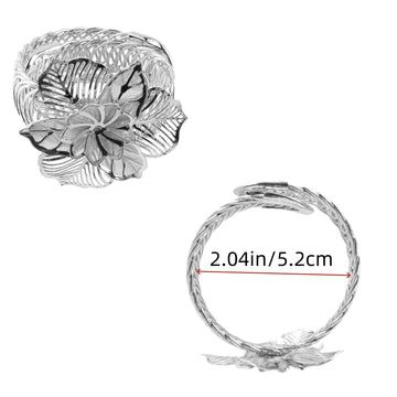 Silver Flower Curtain Tiebacks, No-Drill Spring-Loaded, 2Pcs