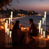 2 Pcs 8 Arm Acrylic Candelabra Centerpieces for Tables 49.6 x 11 Inch Candlesticks Holder Clear Acrylic Candle