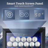 Beverage Refrigerator Cooler 68 Can, Mini Fridge with Glass Door for Beer Drinks