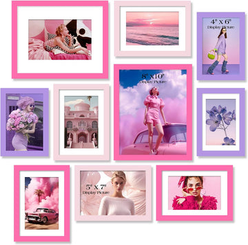 Collage Picture Frames Wall Decor 10 Pack Multi Sizes | Gallery Wall Color Picture Frame Set for Wall or Tabletop