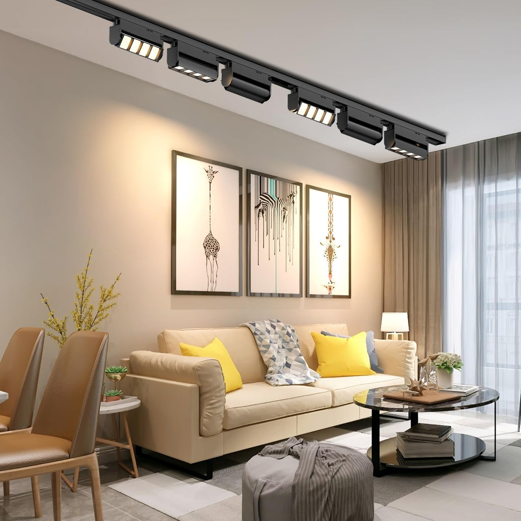 5 Color Linear H Track Lighting Heads Dimmable, 12W 3 Pack, Black