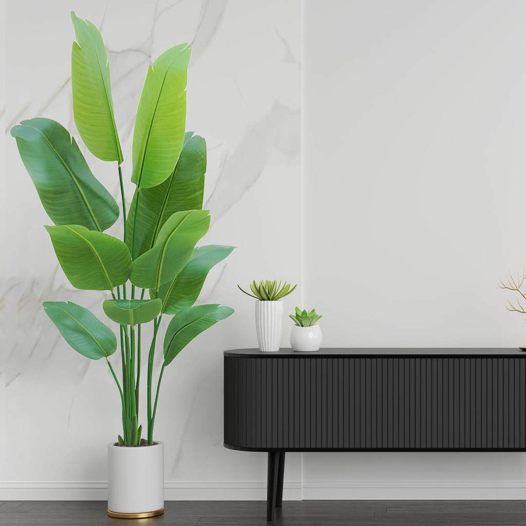 Bird of Paradise Plant Artificial 5ft, Faux Plants Indoor Tall with 10 Trunks - The Perfect Indoor Silk Floor Plant
