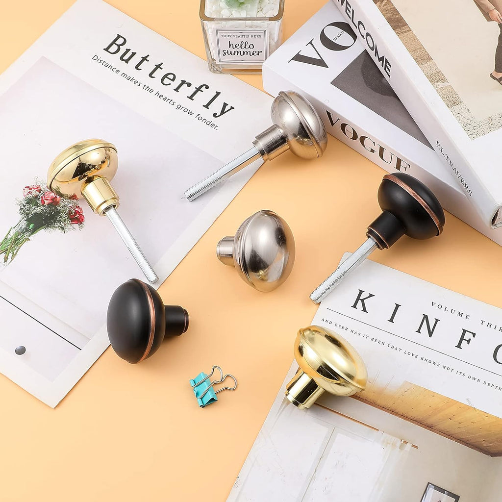 Vintage Antique Brass Door Knob Set with Spindle,2 Pack