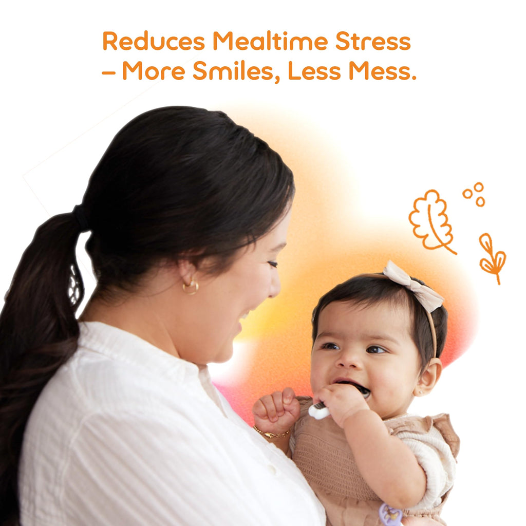 Baby Spoons Self Feeding 6 Months, 2-Pack Red/Orange