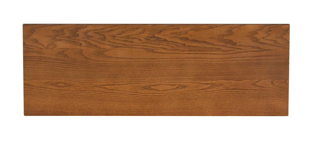 Willow White Backless Dining Bench with Honey Brown Wood Top