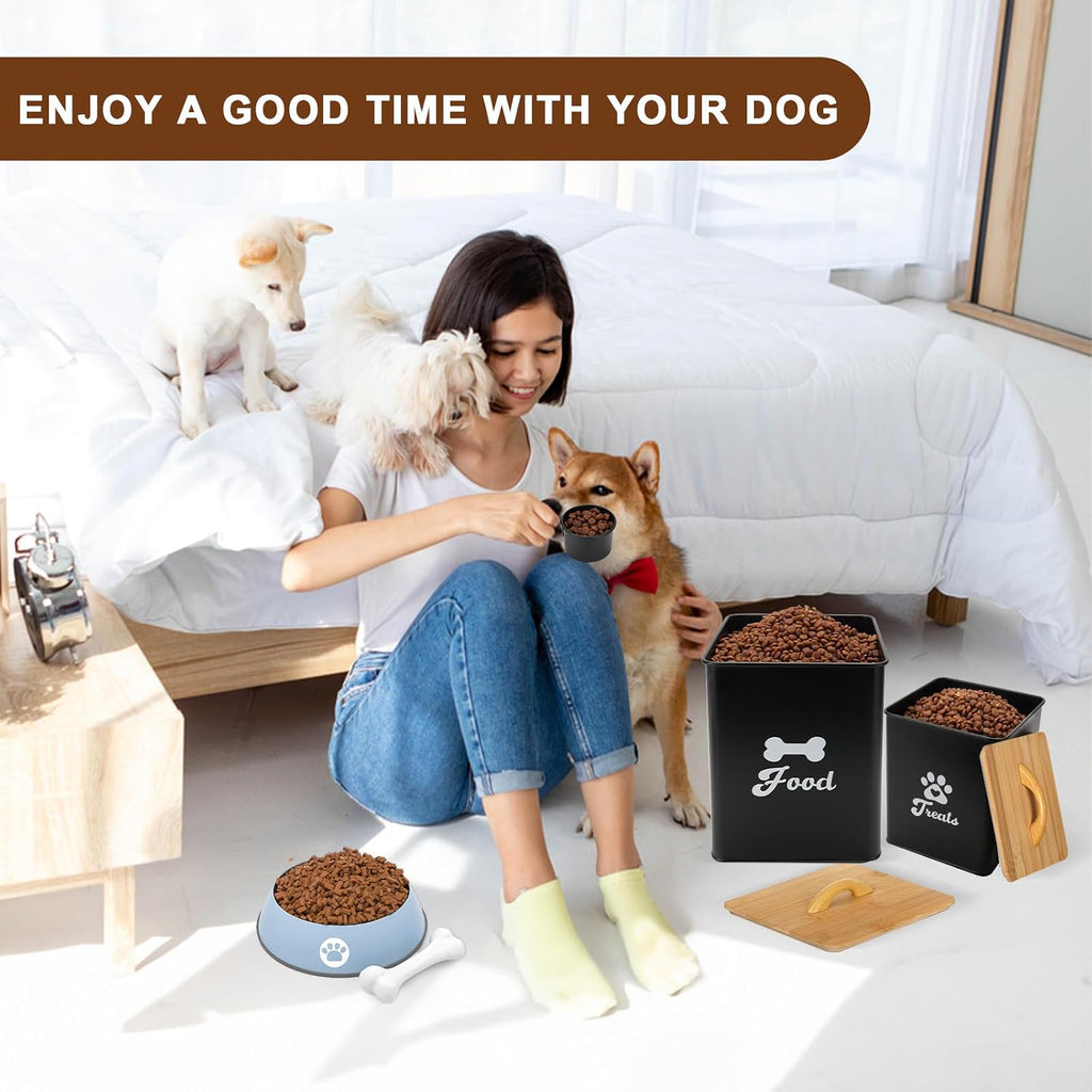 Dog Treat Container 2PCS, Dog Food Storage Container with Lids Airtight, Dog Treat Jars Counter-7+3Lbs, Small Dog