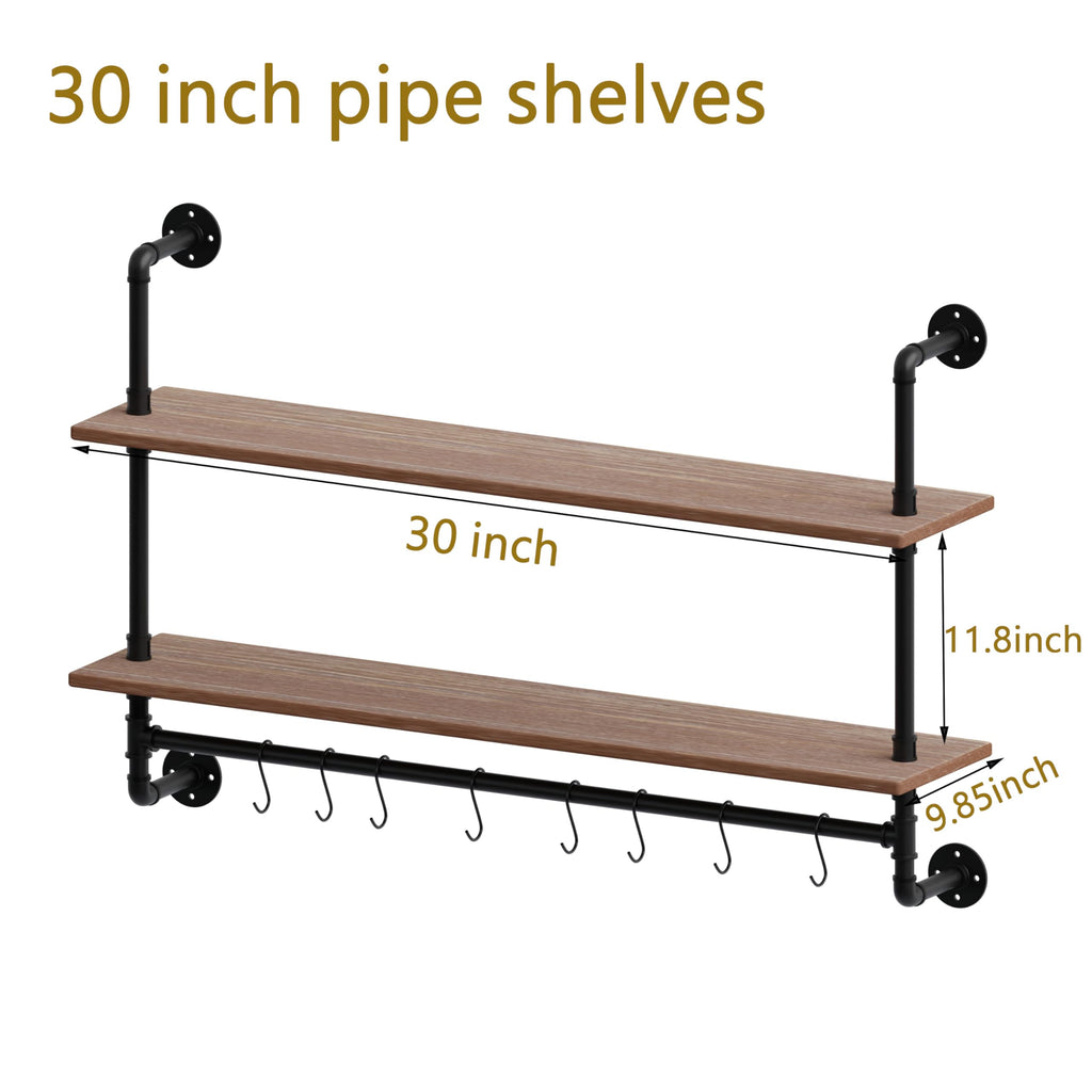 Industrial Pipe Shelving Bathroom Shelves with Towel bar 30 inch