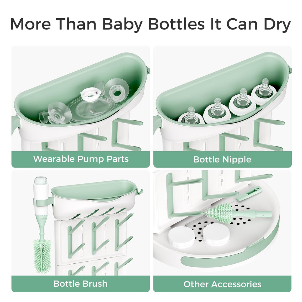 Baby Bottle Drying Rack, 18 Bottles Vertical Space Saving