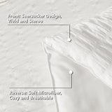 Queen Comforter Set White Seersucker 7 Pieces Bed in a Bag Queen Comforter Set with Sheets