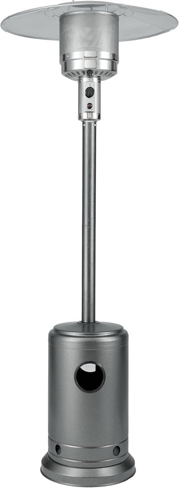 Patio Heater with Wheels, 46,000 BTU, Hammered Platinum | Electronic Ignition System, Portable Outdoor Propane