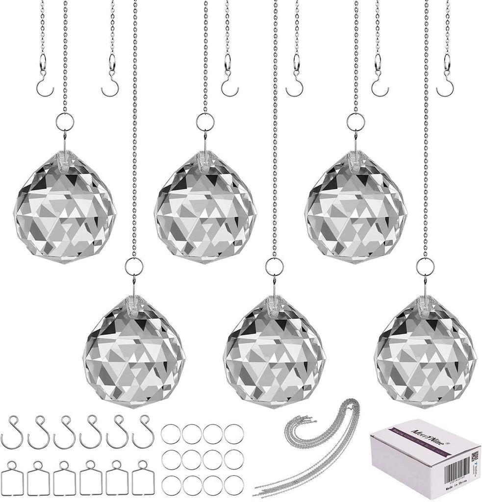 Mixed Colorful Crystal Ball Prism with Drilled Hole Sunshine Catcher Rainbow Pendants Maker