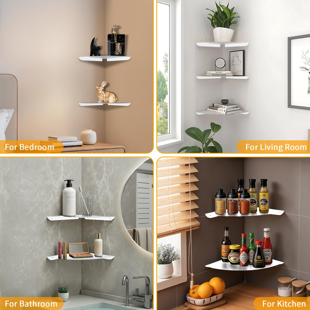 Small Corner Shelf, 9in Metal Corner Shelves withs Hole