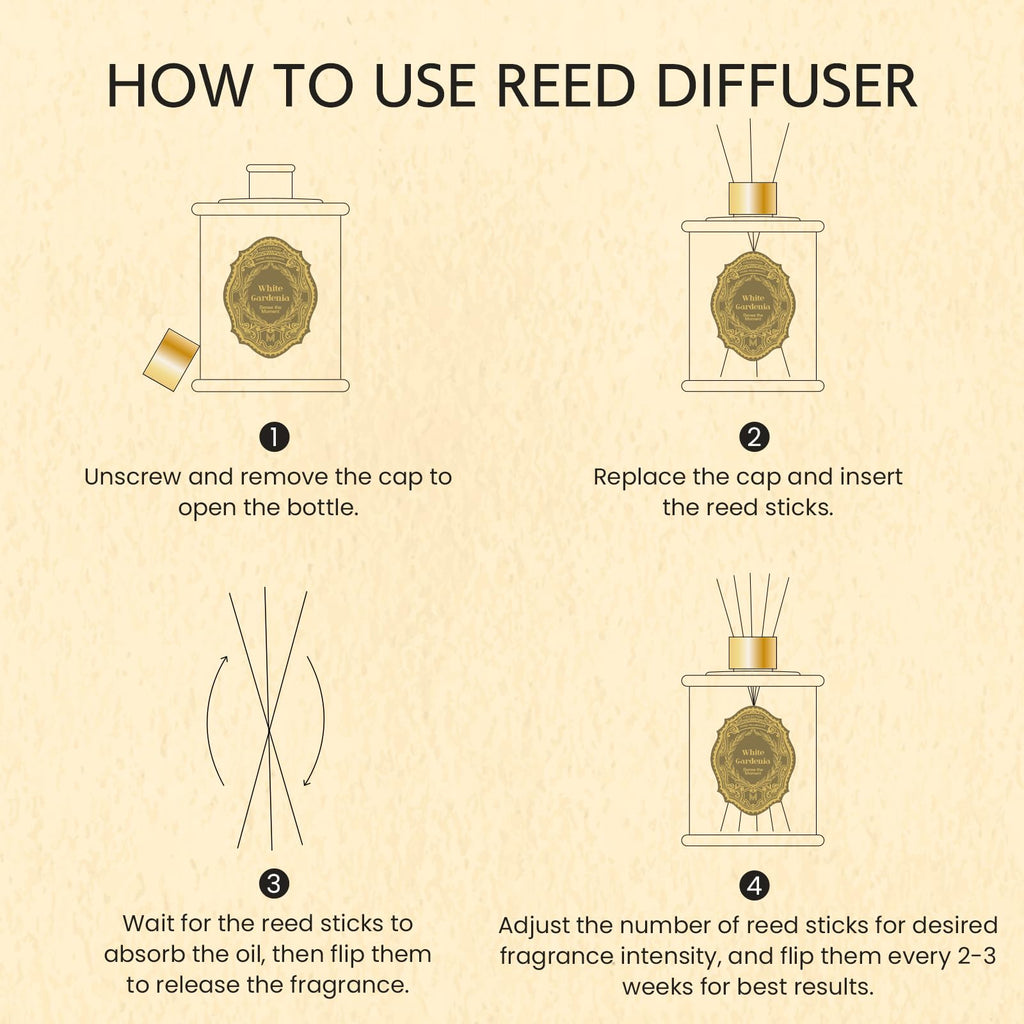 8.4 oz Large Reed Diffuser | Santal(Sandalwood) Scent Oil Diffuser with Sticks | Bedroom Bathroom Living Room Decor