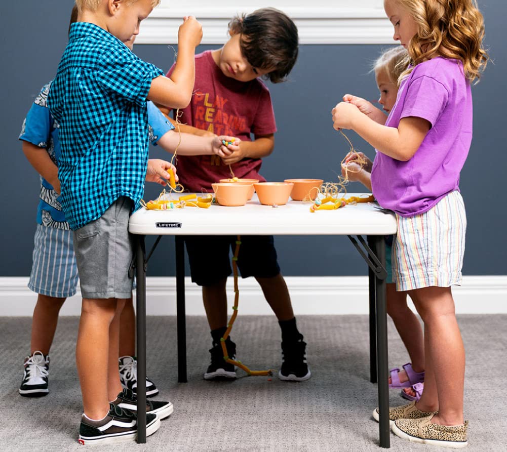 Kids Folding Table, Almond, 24"