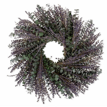 20" Preserved Eucalyptus & French Lavender Wreath (Eucalyptus Lavender)