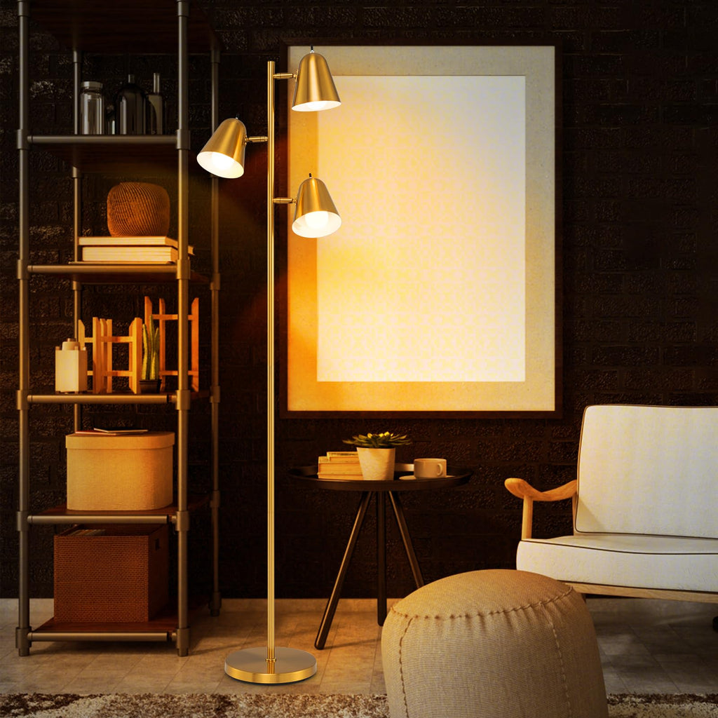 3-Light Tree Floor Lamp with Adjustable Heads