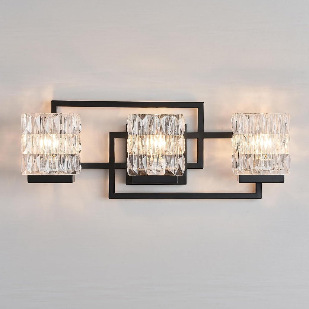 Bathroom Light Fixture Vanity Lighting Fixtures Over Mirror 3 Lights Matte Black Wall Mount Metal Hardwired Bedroom