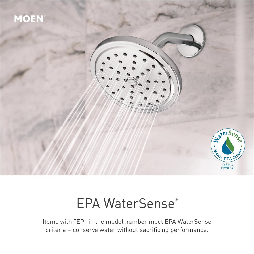 Chateau Chrome Eco-Performance Shower Trim Set, Featuring Showerhead and Shower Lever Handle with Escutcheon