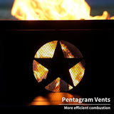 45 Inch Large Outdoor Fire Pit - Heavy Duty Construction with Spark Screen