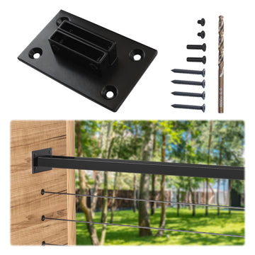 2Pack Black End Brackets HA34 for Flat Handrails