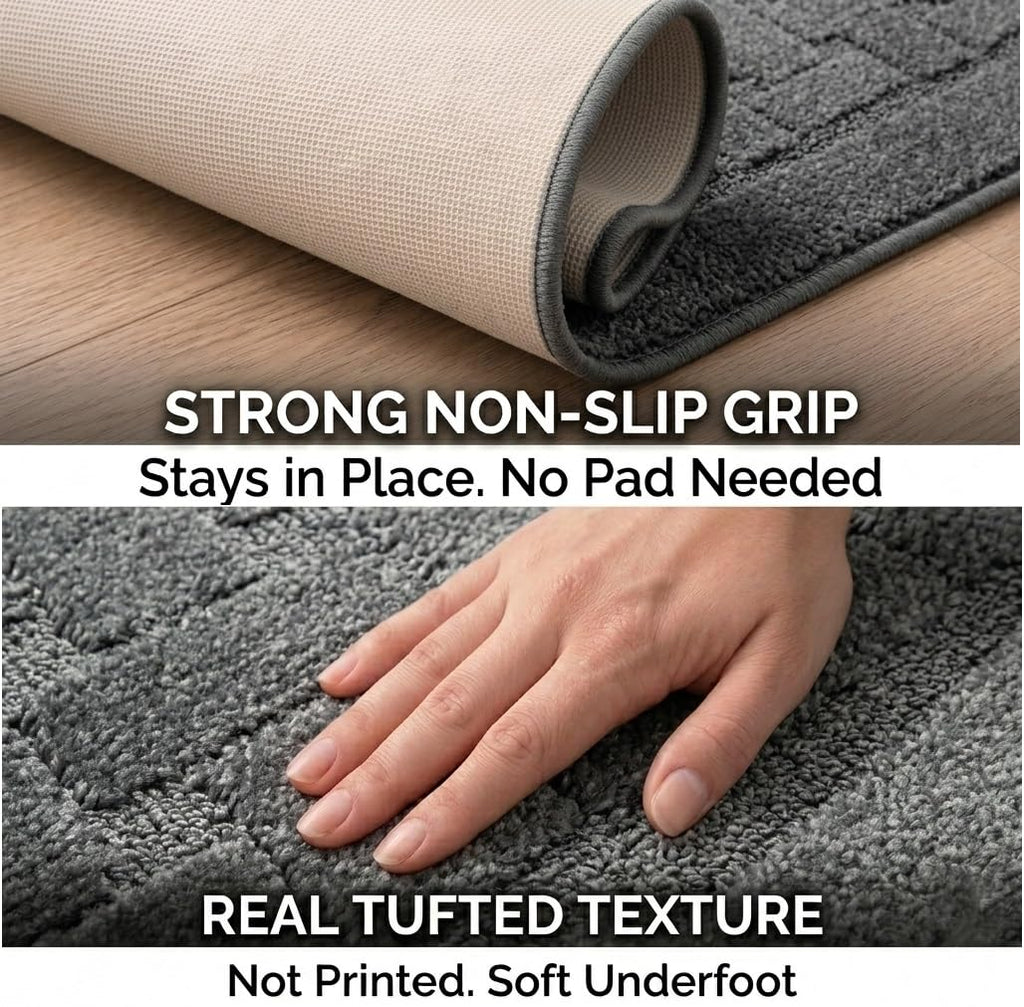 15 Ft Non Slip Washable Carpet Runner Rug with Rubber Backing, Custom Floor Mat Hallway Stairs Bedroom Bathroom