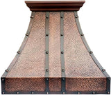 Copper Wall Mount Range Hood 1150 CFM LED Lights Dishwasher-Safe Baffle Filters