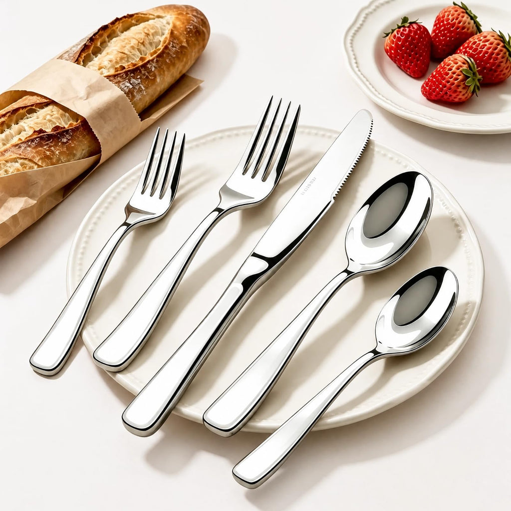 18/10 Silverware Set for 8, Heavy duty Stainless Steel Flatware Cutlery Set