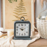 HOME Vintage Table Clock, Shelf Desk Top Clock Battery Operated Rustic Design