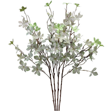 4PCS Artificial Greenery Leaves Stem Long Fake Plant Twigs Faux Greenery Branches 28.34" for Tall Vase Spring Summer