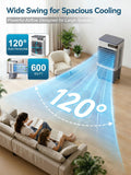 2600CFM Swamp Cooler, 4-IN-1 Evaporative Air Conditioners With 8.5 Gal Water Tank, 4 Ice Packs, Remote, 12H Timer