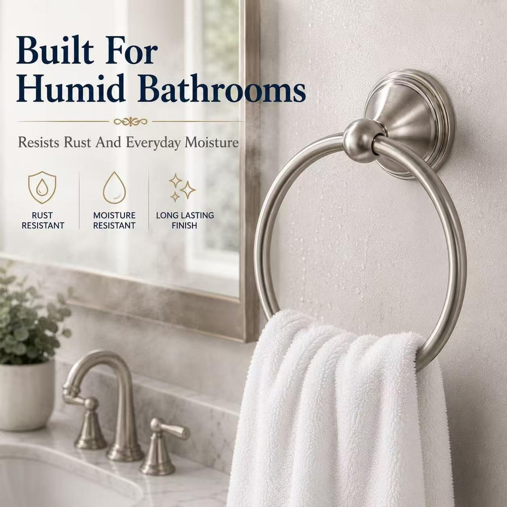 Towel Ring, Brushed Nickel Hand Towel Holder 2 Pack, Bathroom Accessories and Towel Racks Wall Mount
