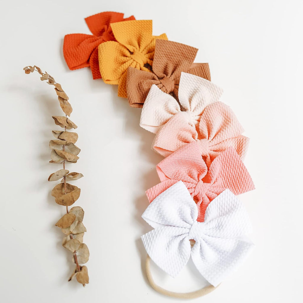 30 Pcs Hair Bows for Baby Girls, 4.5 In Baby Nylon Headbands