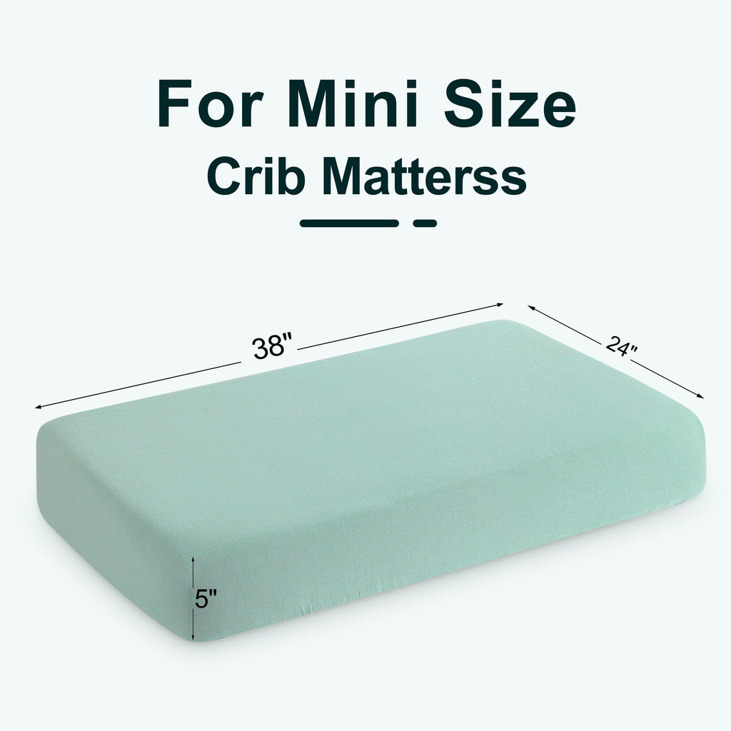 Mini Crib Muslin Fitted Sheets, 2 Pack, 24 x 38, Mint