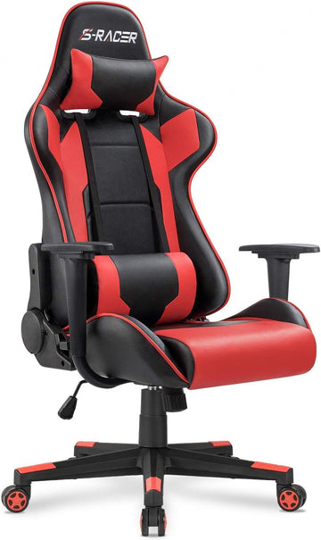 Gaming Chair, Office Chair High Back Computer Chair Leather Desk Chair Racing Executive Ergonomic Adjustable Swivel