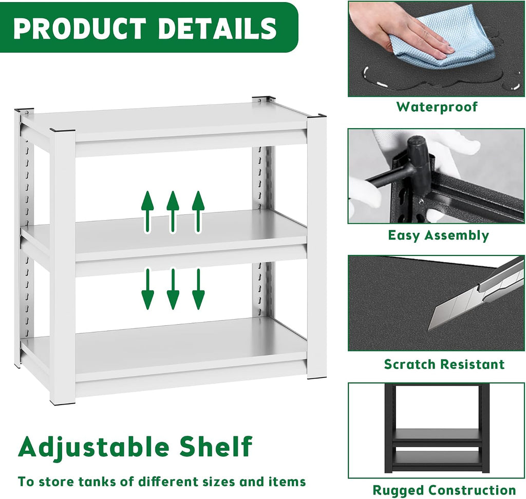 20-30 Gallon Fish Tank Stand, Heavy Duty Metal Aquarium Stand, Adjustable 2-Tier Fish Tank