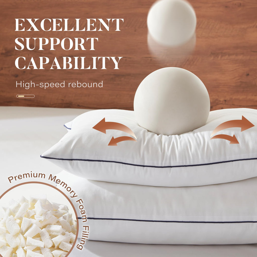 Memory Foam 14 x 36 Inch Pillow Insert, Decorative Throw Pillow, White