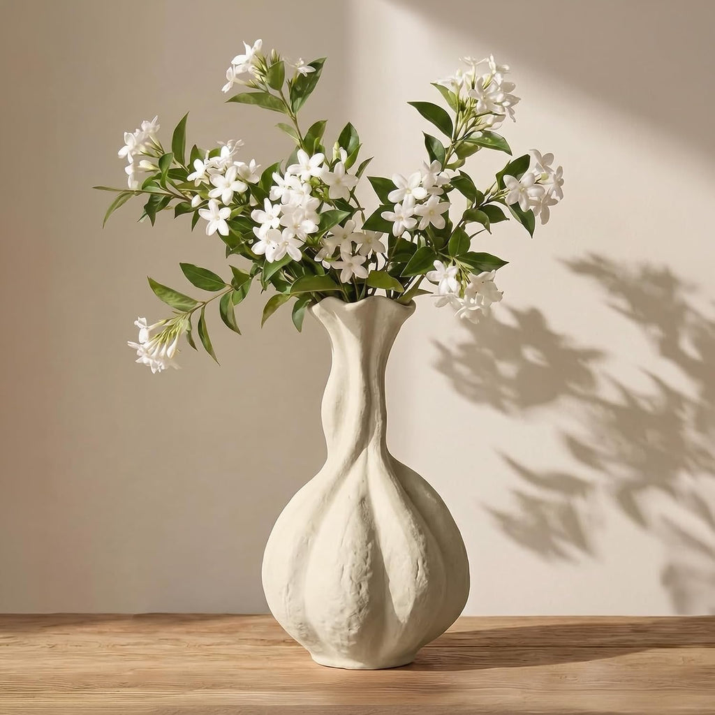 Ceramic Flower Vase, 10" Decorative Pampas Vase
