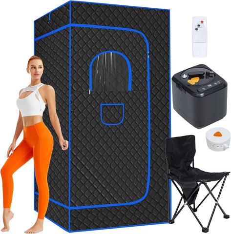 Portable Steam Sauna for Home, Full Body Sauna Box, Personal Sauna Steam Sauna Tent at Home Spa with 3L 1200W Steamer