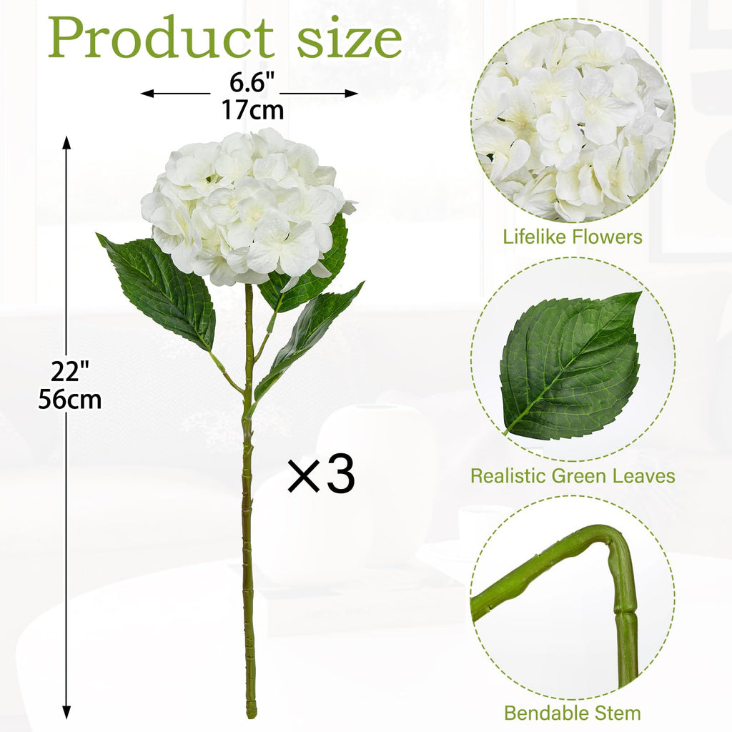 22" White Artificial with Large Blooms