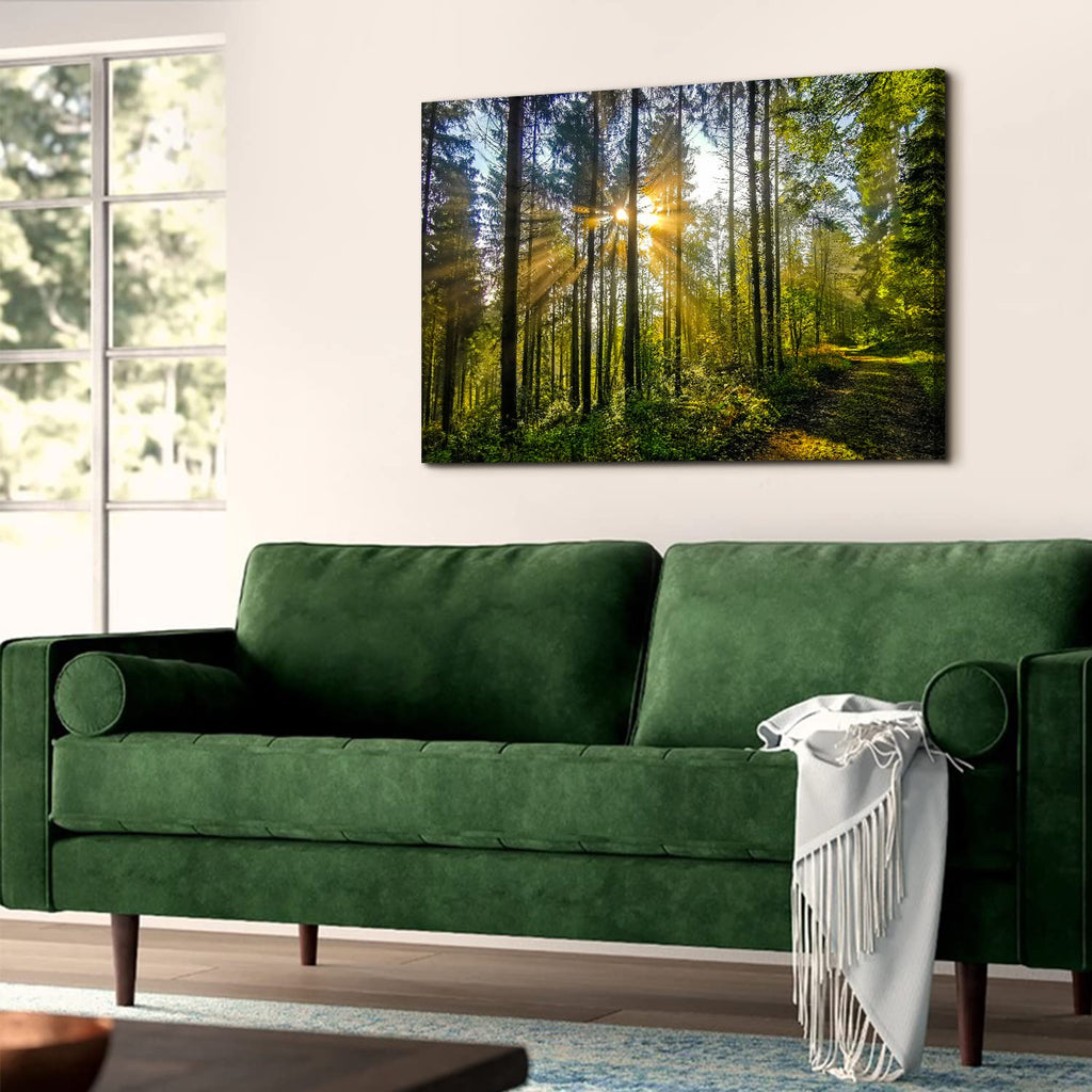 Sunrise Forest Wall Art Nature Mountain Wall Decor 24x36"
