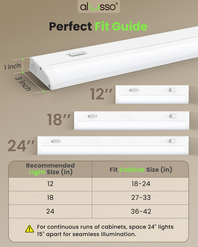 Hardwired 120V Under Cabinet Lighting 24 Inch Counter Kitchen Closet