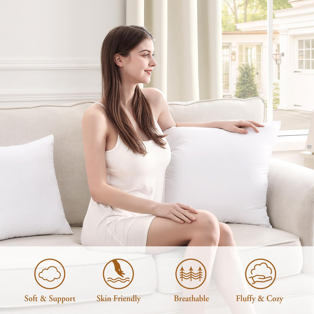 Euro Pillow Inserts, Pack of 1, 26x26 Inch Fluffy Soft Throw Pillow Inserts Filled with Plump Stuffer, Square