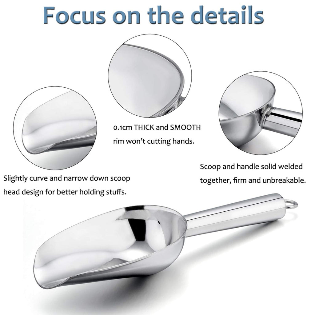 Mini Scoop, 3 Ounce Stainless Steel Utility Scoops, 4 Pack