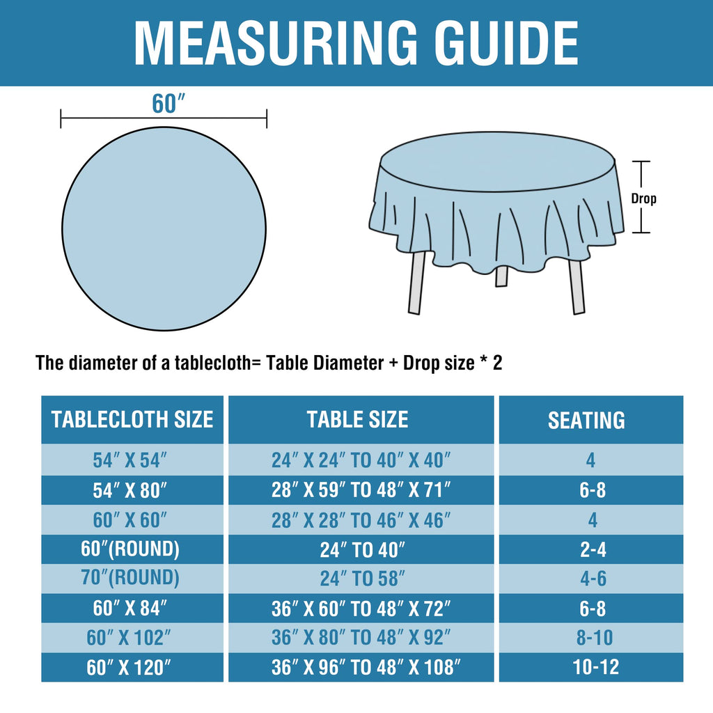 Linen Textured Tablecloth Round 60 inch Waterproof Decorative Table Cloth Spill-Proof Linen Look Cover for Party