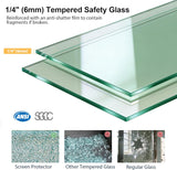 Double Sliding Shower Door 43-48" W x 72" H, Semi-Frameless Glass Shower Door with Nano Explosion-Proof Safety Film