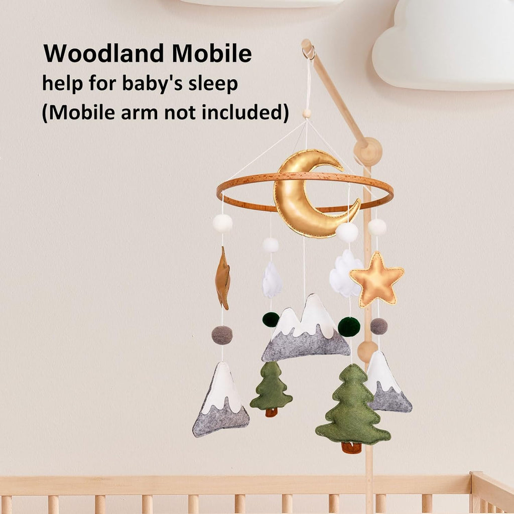 Woodland Baby Crib Mobile, Mountain Mobile for Crib for Boys & Girls, Neutral Nursery Mobile, Baby Shower Gift