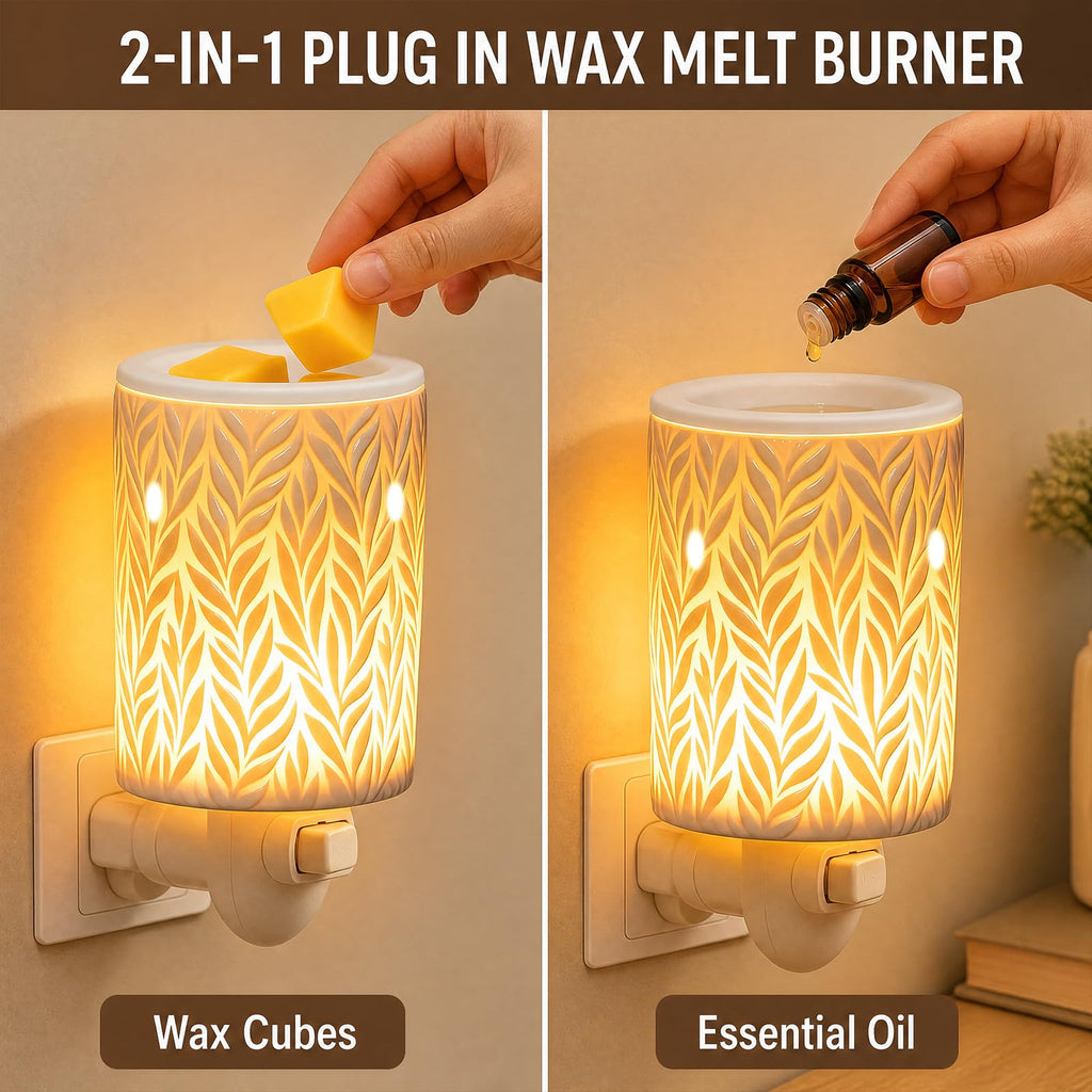 Plug in Wax Burner Electric Outlet Wall Plug-in Wax Melt Warmer with 7 Colors Halo House PTC Heating Pluggable Wax