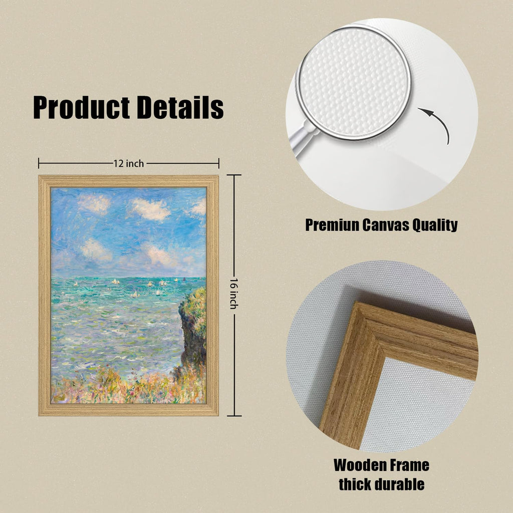 Coastal Landscape Canvas Wall Art 2Pcs Framed Home Decor 12X16 Inch