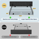Upholstered Queen Platform Bed Frame with 4 Storage Drawers and Headboard, Diamond Stitched Button Tufted