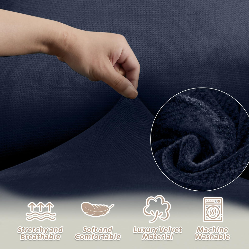 Sectional Recliner Couch Covers Velvet Washable Corner Sectional Sofa Cover for Reclining Couch Stretch Soft Thick L